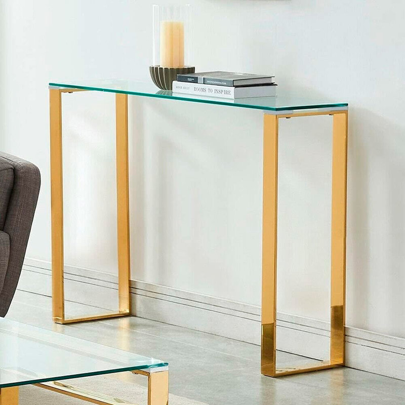 Moyen Torkil Gold Table, H 30 po x l 47 po x P 18 po, Doré