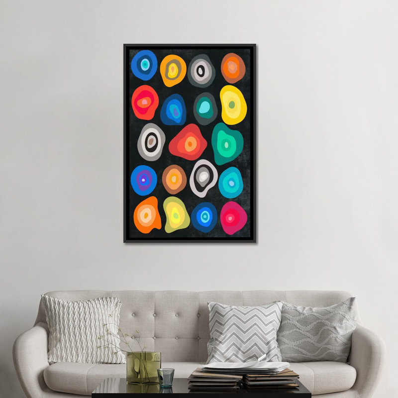 « cells », impression sur toile, H 26 po x l 18 po x P 1,5 po, Toile avec cadre noir, Pas de tapis