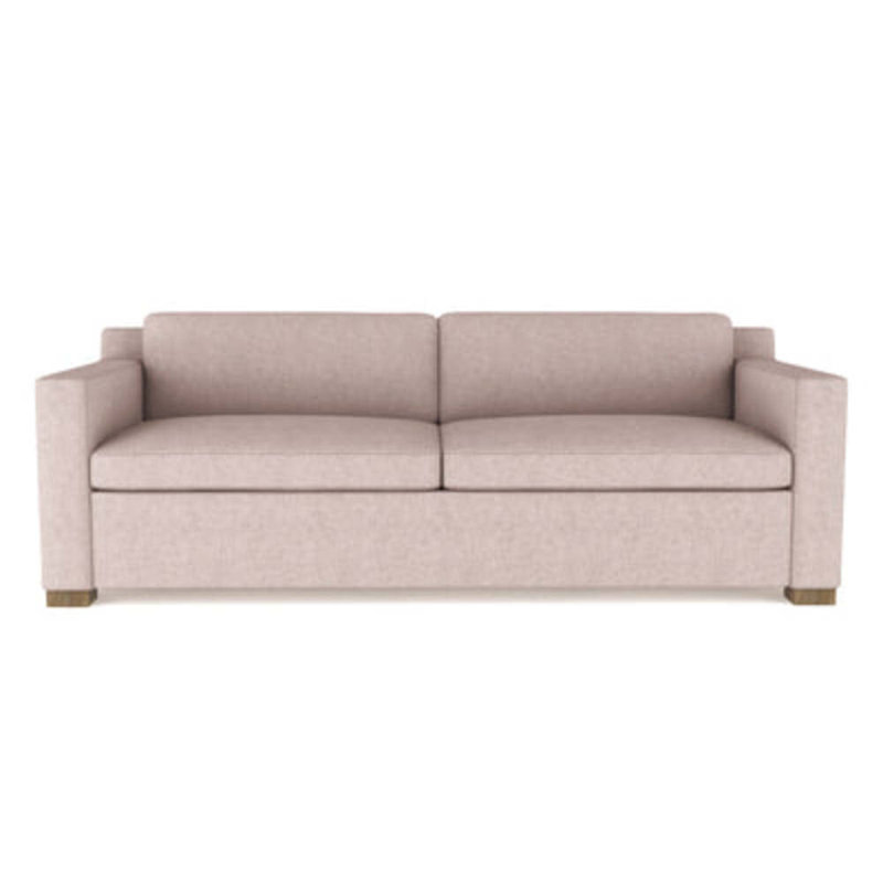 Mercer Track-Arm Loveseat, Weathered, Plush Velvet Blush, 33.5" H x 72" W x 39" D