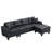 Malachi L-Shaped PU Leather Sectional Sofa with Pillows & Cup Holder-1337426776
