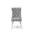Dallas Parson Dining Chairs, Button Tufted Back with Nailhead Trim, Light Gray Polyester Fabric Padded Chairs, Set of 2, Linen White-1233070009