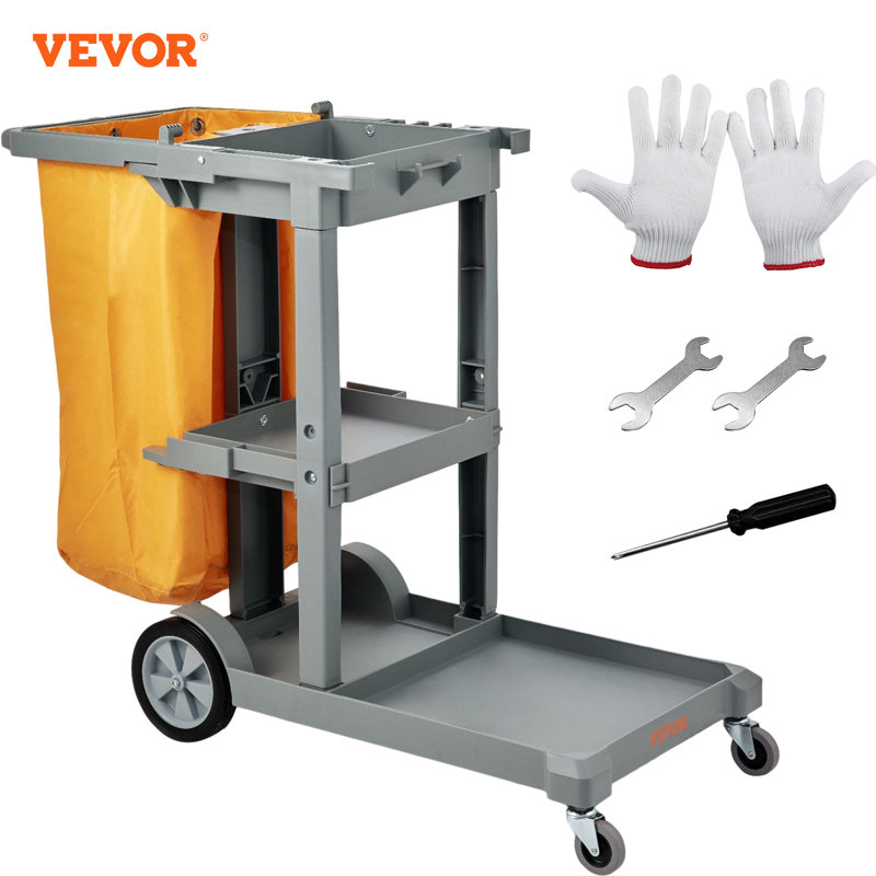 99.1 cm H x 88.9 cm W Utility Cart, Grey