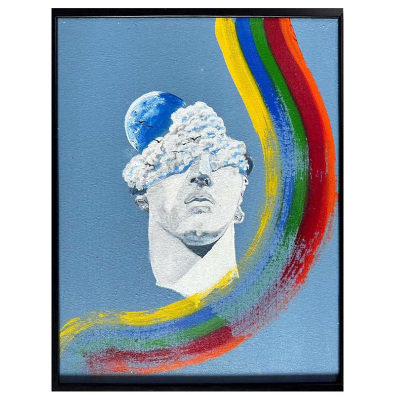 Aveuglé par les lumières | Mélange de clous en acrylique | Par Sambedna