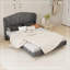 Lit luxueux rembourré en velours avec tête de lit capitonnée, structure robuste pour le confort et le style