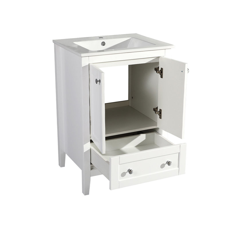 Meuble-lavabo simple, deux portes, un tiroir et un tiroir Cannes 24