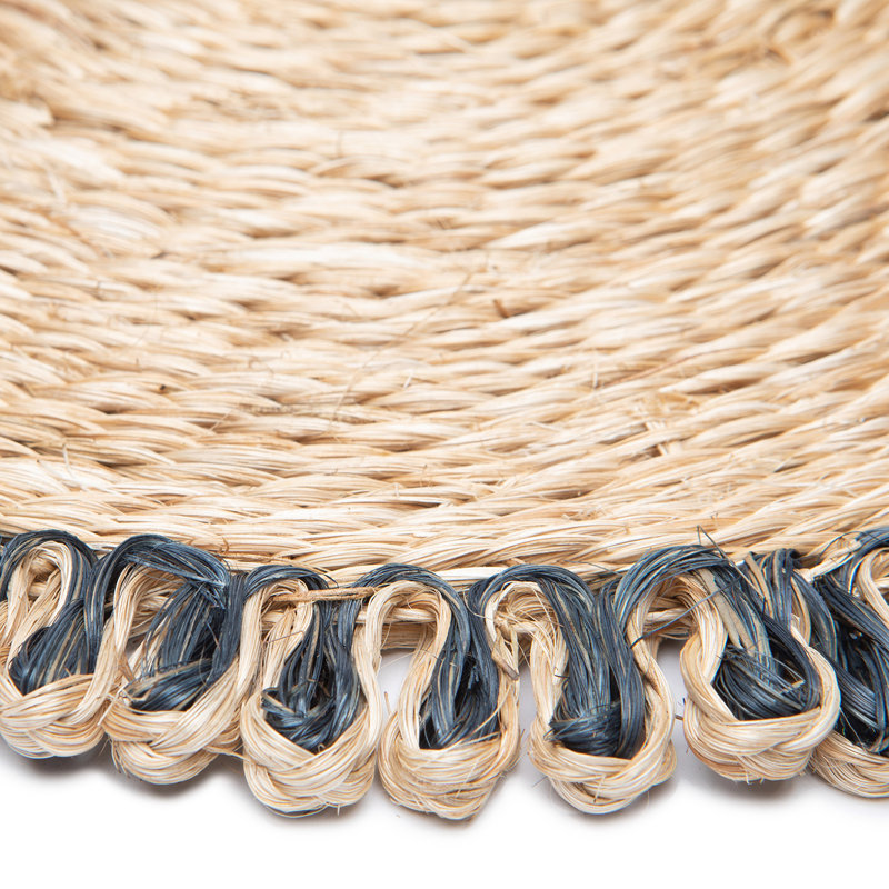 Napperon Amaretto Abaca, Naturel / bleu marine