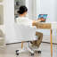 Chaise de bureau en molleton berbère à dossier moyen avec roues pivotantes, blanc