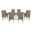 Ensemble de salle à manger classique de luxe 7 pièces avec chaises rembourrées