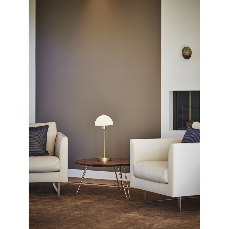 Vienda Metal Table Lamp, Brass/White Glass