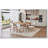 7-Piece Retro Dining Table Set for 6, Rectangular Wood with Upholstered Chairs for Comfort and Style in Dining Room and Kitchen-260354853-260354855