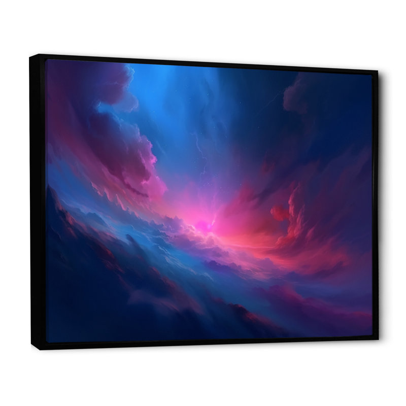 Dramatic Sky " Dramatic Sky ", 34" H x 44" W x 1.5" D, Black Floater Framed