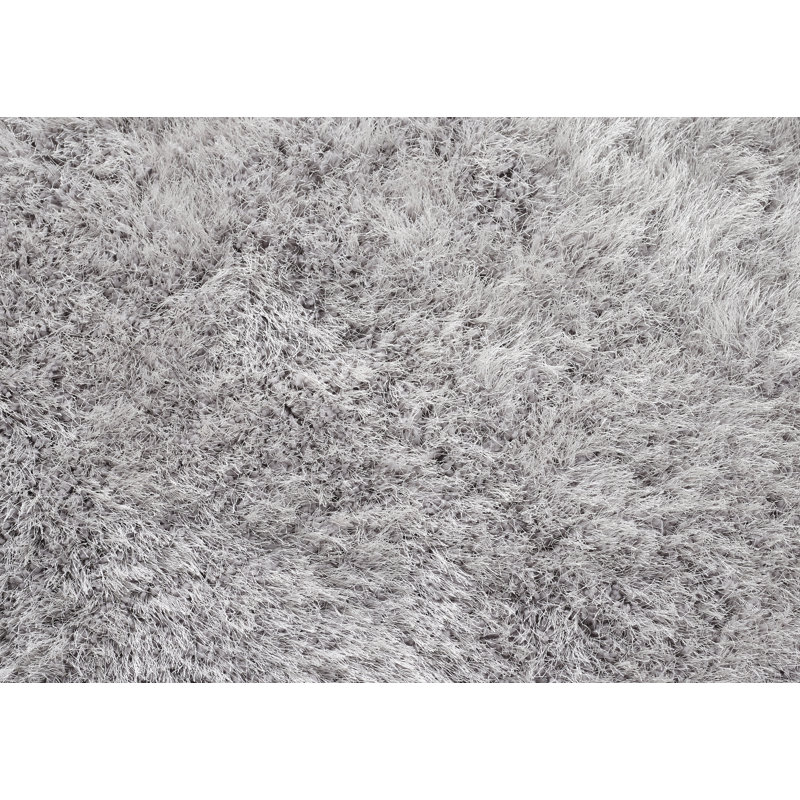Barksdale Shaggy Area Rug Silver, Rectangle 60 x 120cm