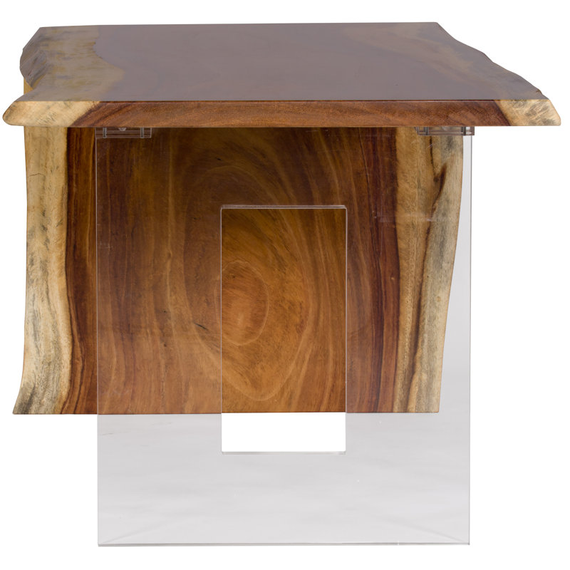 Live Edge Solid Wood Writing Desk, Natural