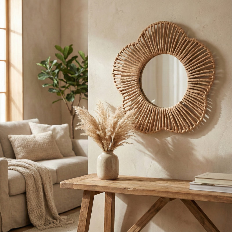 Bamboo / Rattan Novelty Mirror