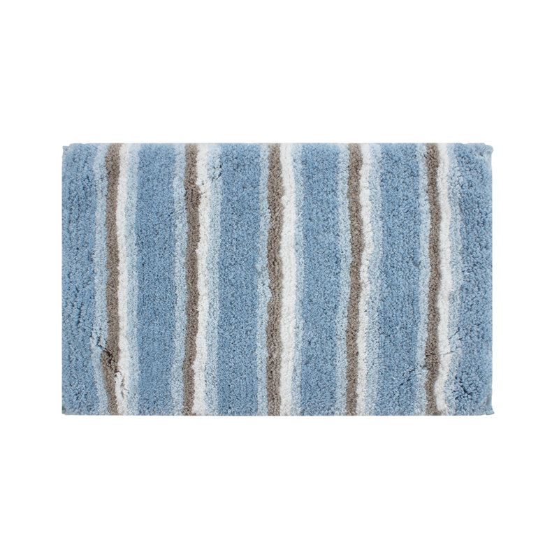 Tapis pour salle de bain Amyr, L 32 po x l 20 po, Bleu