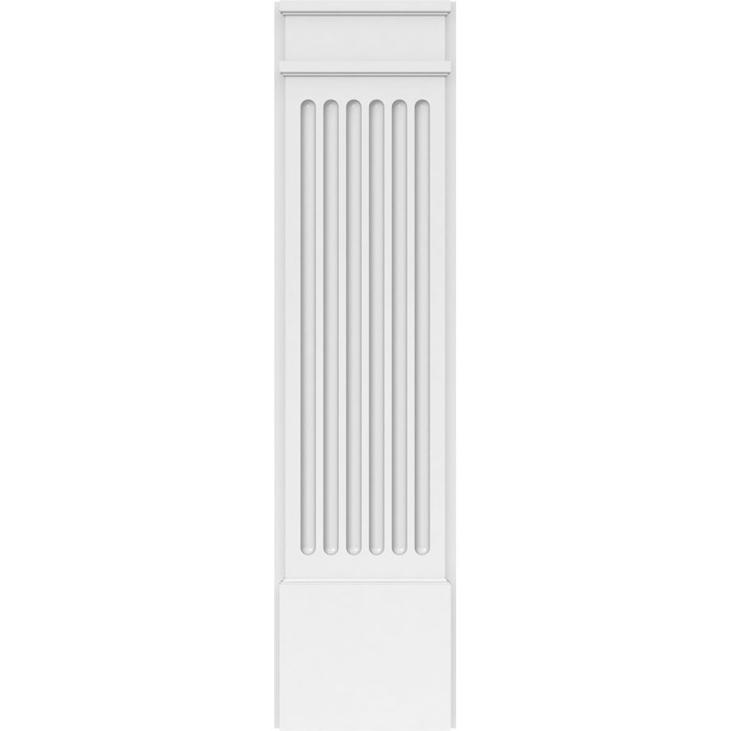 Pilastre cannelé en PVC (la paire), 48 po, 12 po, Base et chapiteau décoratifs