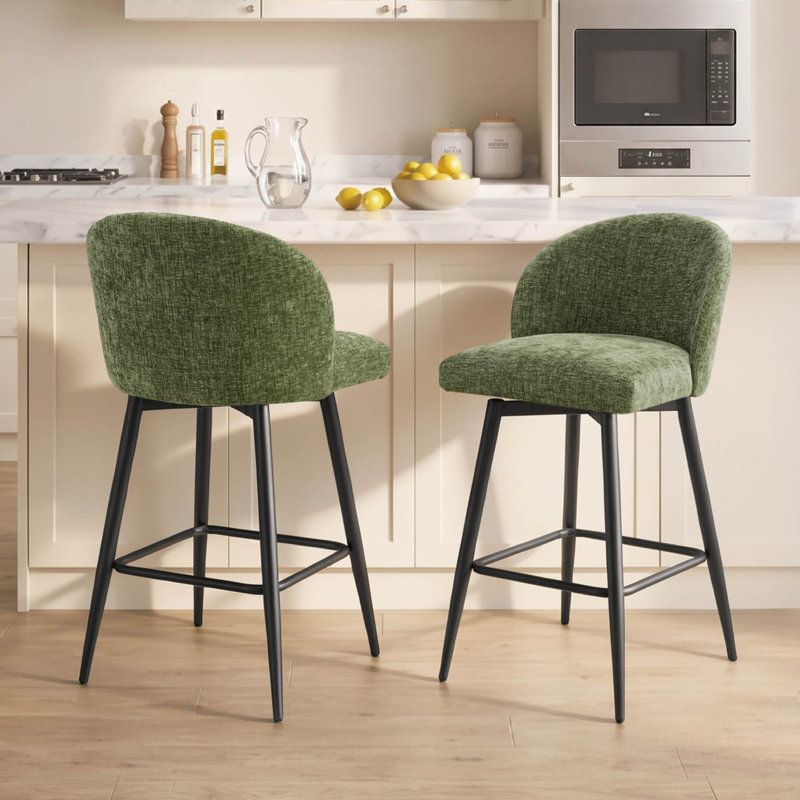 Tabouret de bar et de comptoir pivotant, Vert, Extra Tall (30.3" Seat Height)