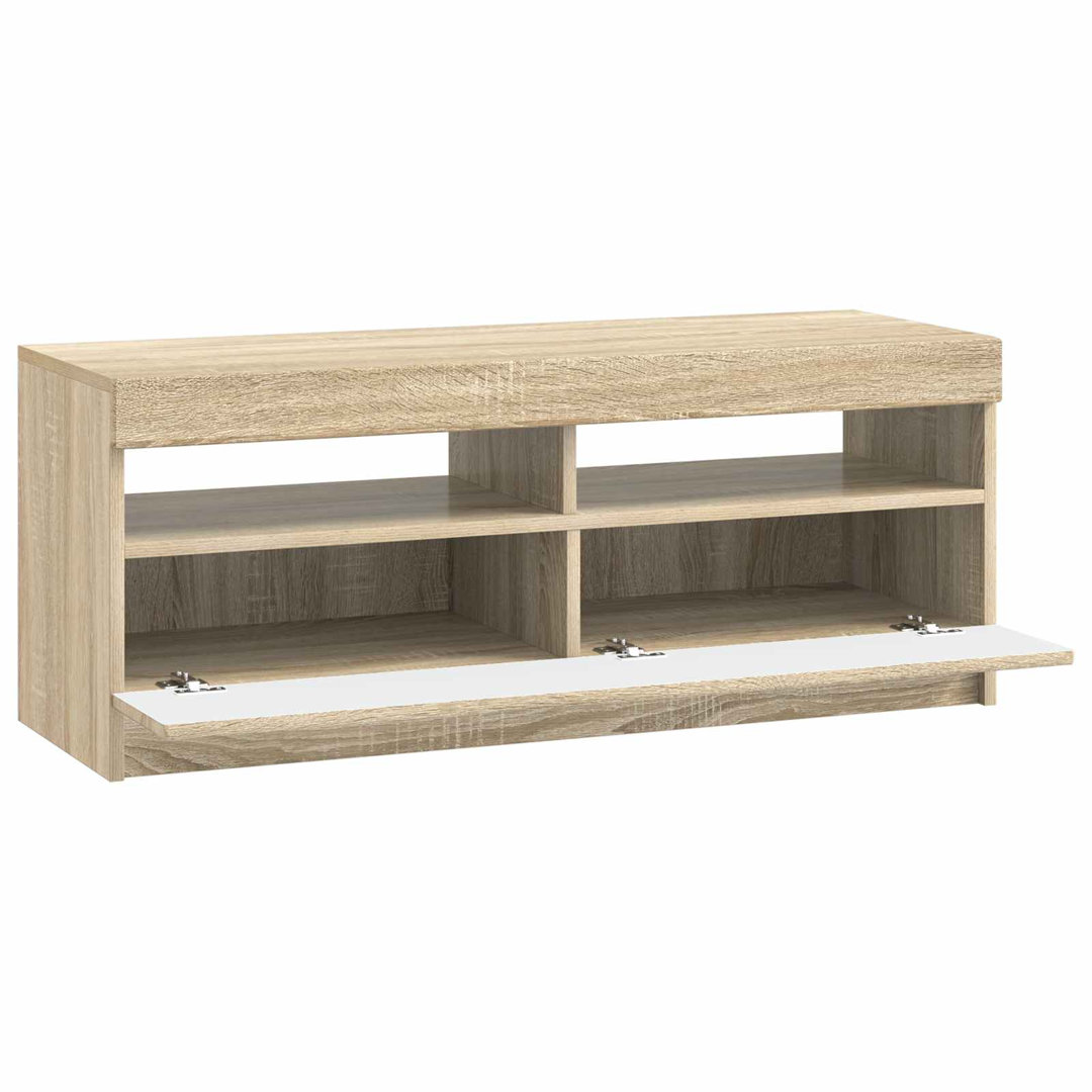 LED TV Cabinet with LED Strip Lights UTRECHT Engineered Wood Furniture