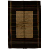 Hand Knotted Wool Area Rug in Gray And Black