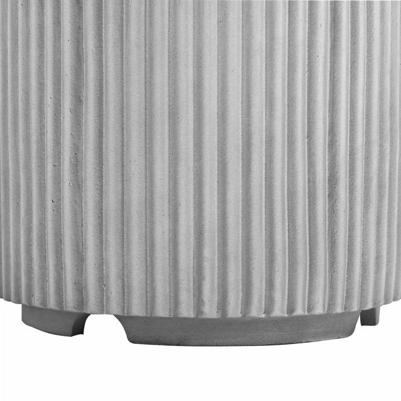 Outdoor Round Propane Tank Cover Table with Vertical Fluted Design,MGO Cylinder Propane Tank Hideaway for 20 lb Gas Tank,16.93'' Round Patio Side Table with Handle Slots, Propane Not Included