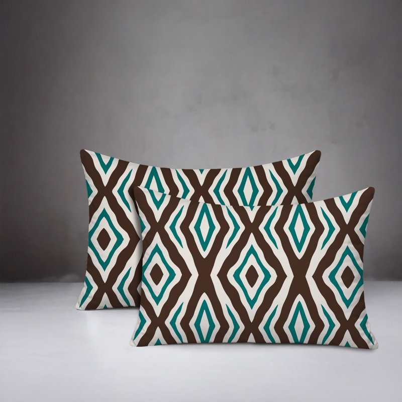 Oreiller réversible intérieur / extérieur Millie, 25x18, Teal