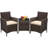 3 Pieces Outdoor Patio Furniture Sets, Rattan Patio Table And Chairs Set Beige