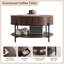 Table basse ronde 30,47 po avec tiroirs-431786070