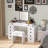 Vanity Desk With Dimmable Led Light With 10 Drawers, Makeup Table With Flip Up Mirror For Space-saving,large Storage Vanity Table Set With Stool And Drawers