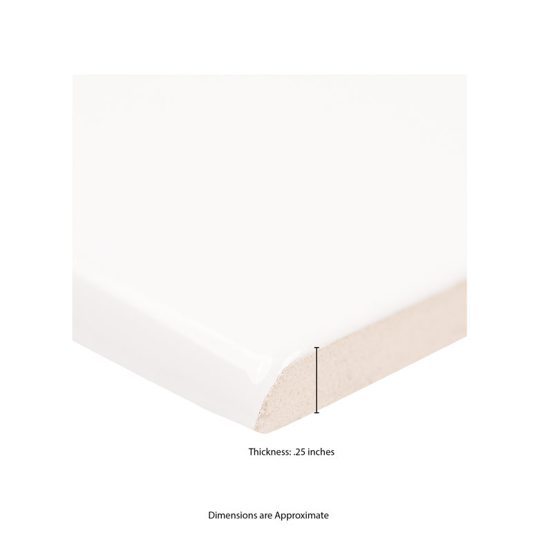 Metro 16'' L x 4'' W Ceramic Bullnose Tile Trim