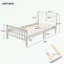 Structure de lit simple en bois avec tête et pied de lit-1123949799