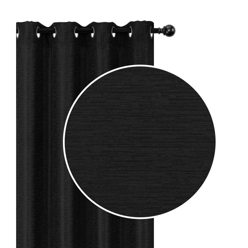 Blackout Curtains / Drapes Pair, Black, 54" W x 84" L