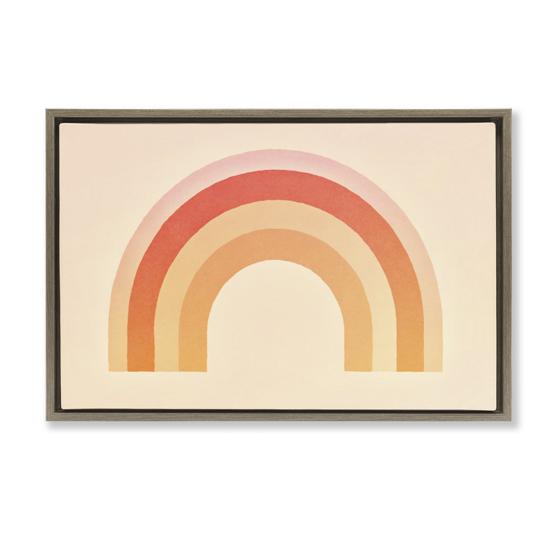«Boho Rainbow with Gradient», toile flottante encadrée par Andrea Haase, Cadre flottant orme Montalcino, H 17 po x l 25 po