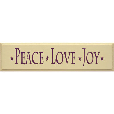 Peace Love Joy Textual Art Plaque