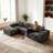 104'' Modern Modular Cloud Sectional Sofa with L-Shape Chaise-1802107690