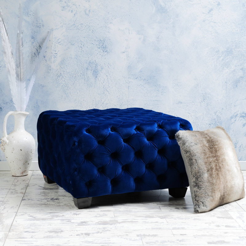 OTTOMAN, Navy Blue Velvet