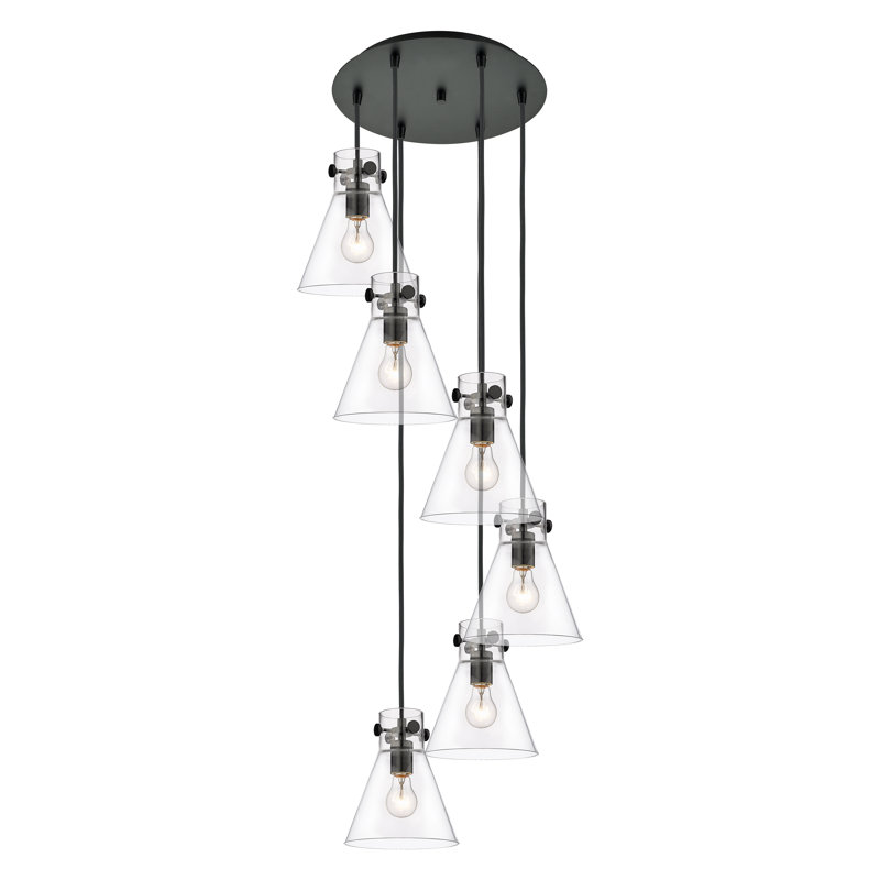 Amrith 6 - Light Pendant, Clear, Matte Black