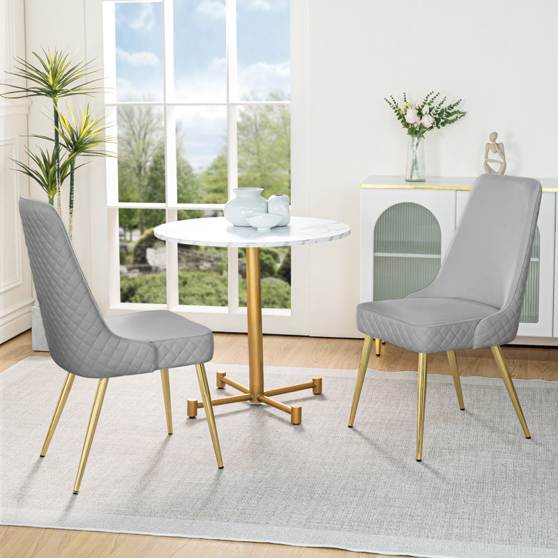 Chaise d'appoint rembourrée en velours, gris