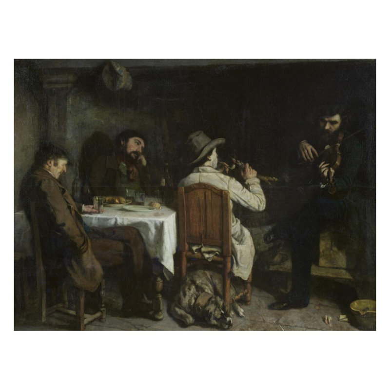 «After Dinner at Ornans» par Gustave Courbet, estampe numérique, H 22 po x l 28 po