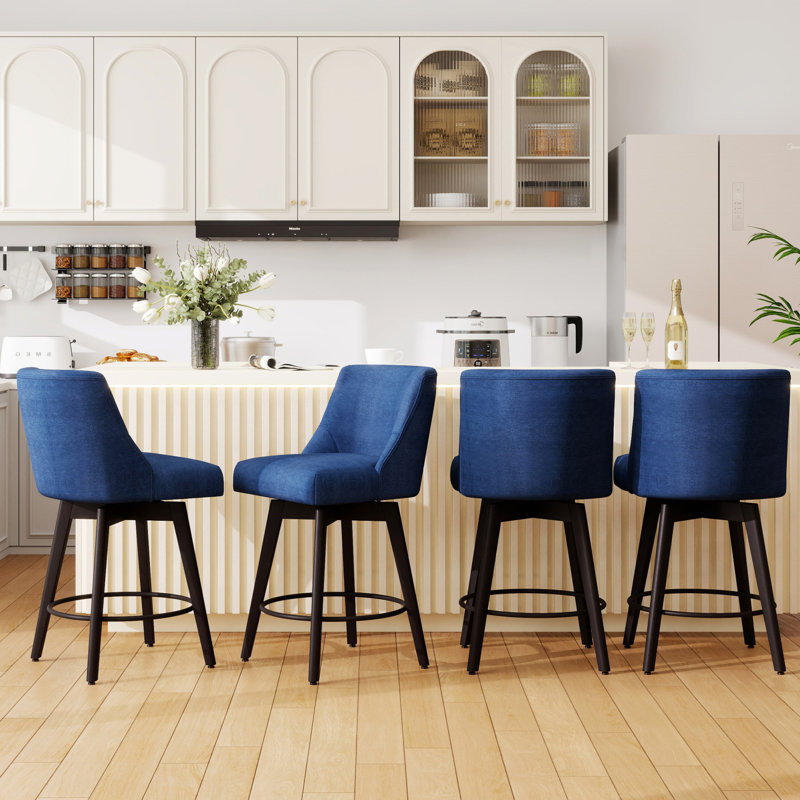 26'' Swivel Bar Counter Stool, Blue