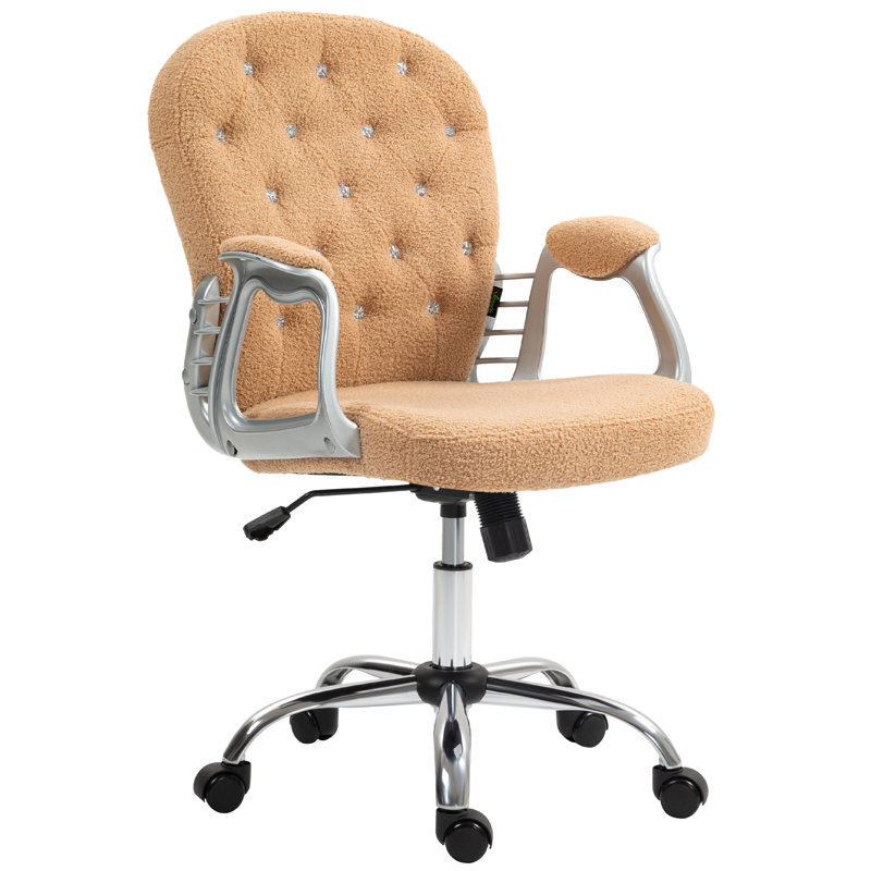 Vinsetto Teddy Fleece Home Office Chair, Teddy, Khaki