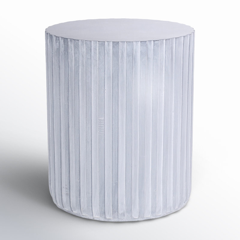 Halona 15.75'' Magnesium Oxide Outdoor Side Table, Light Gray