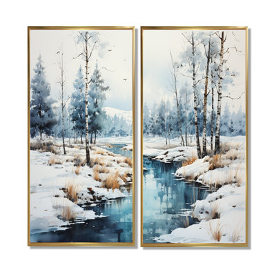 Paysage d'hiver minimaliste - art mural traditionnel