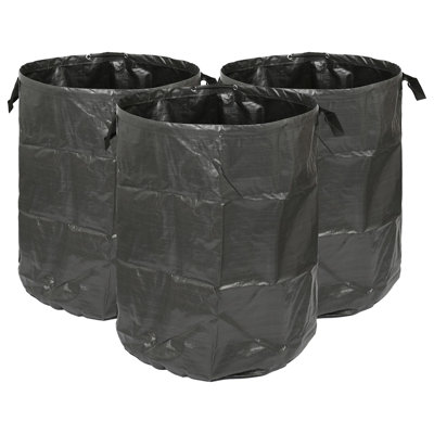 Garden Waste Bags with Handles - Black - 3x