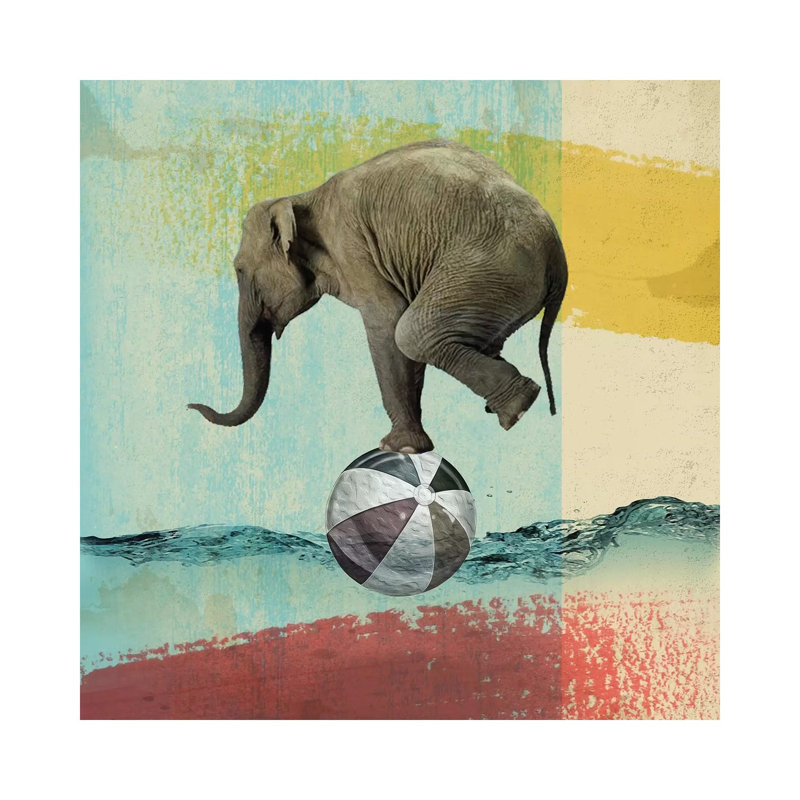 Balance Elephant 1 Piece Wrapped Canvas Wall Art, 45.72 cm H x 45.72 cm W