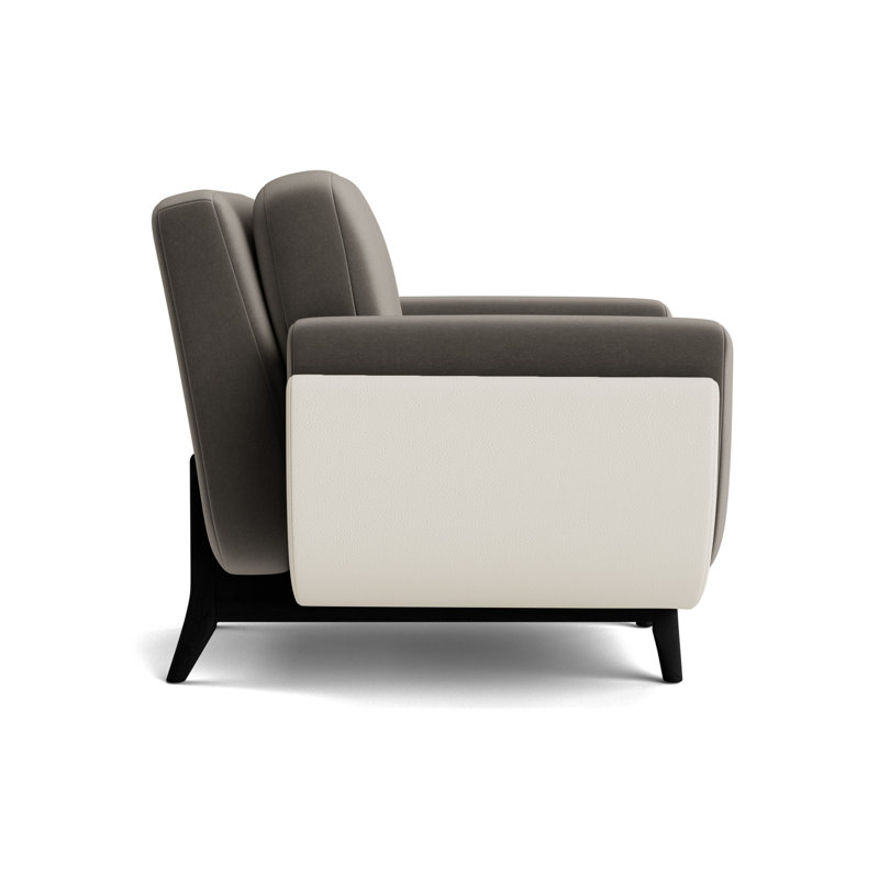 Regatta Chair, Velvet - Graphite/Greenwich Leather - Cream, Black