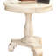 Table d'appoint à piédestal blanche 26 po - Finition ronde en bois au look élégant 26,5 po et classique-1709702281