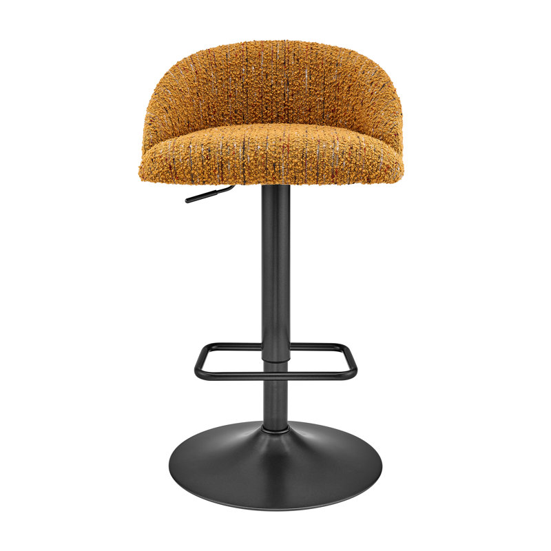 Felomina Fabric Gaslift Swivel Bar Stool, Yellow