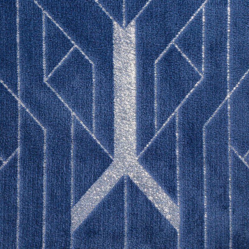 Polyester Geometric Shapes Bedspread, Blue