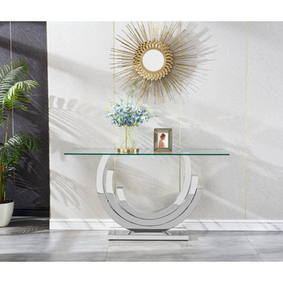 Table de console de 55 po en verre avec porte d'entrée 55 po