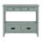 Freddy Sofa Console Table, 4 Drawers and Shelf, Blue Pine Wood 36 Inch